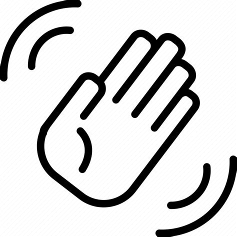 Bye Hand Waving Palm Gesture Hi Good Bye Icon Download On