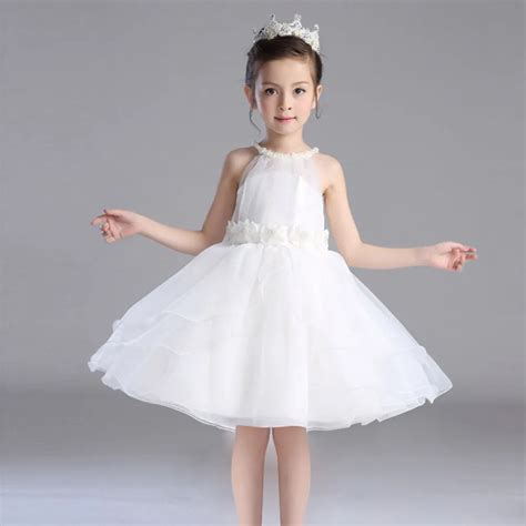 Cute Fashion Sleeveless Ball Gown Lace Baby Girl Dress Solid For 2 7