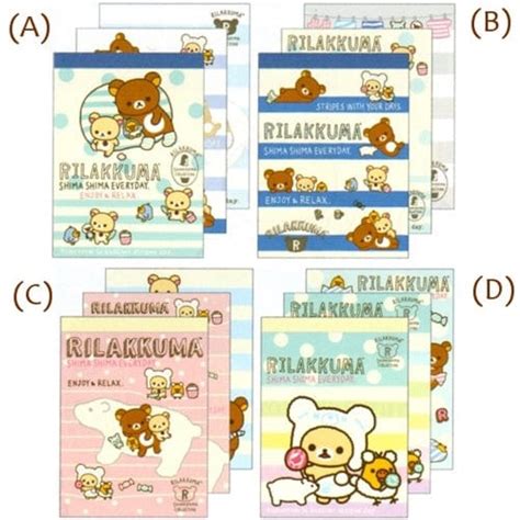 San X Rilakkuma Shima Shima Everyday Small Memo Pads Kawaii Ts