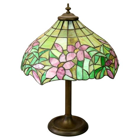 Antique Lamb Brothers Arts And Crafts Leaded Glass Water Lily Table Lamp Circa 192 At 1stdibs