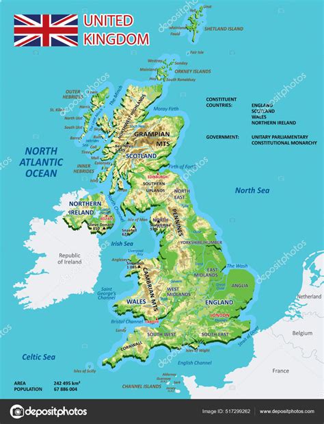 Download Physical Map Of The United Kingdom High Detailed Map Of England Scotland And
