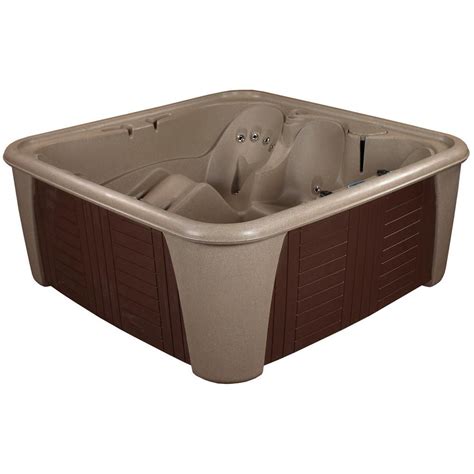 AquaLife Harbor Person Jet Standard Hot Tub Cobblestone With Lounger Plug And Play Jacuzzi