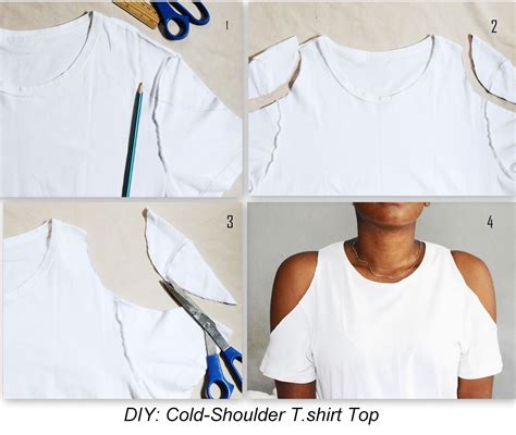 Skynotfancy Diy Cold Shoulder Tshirt Diy Cut Shirts T Shirt Diy