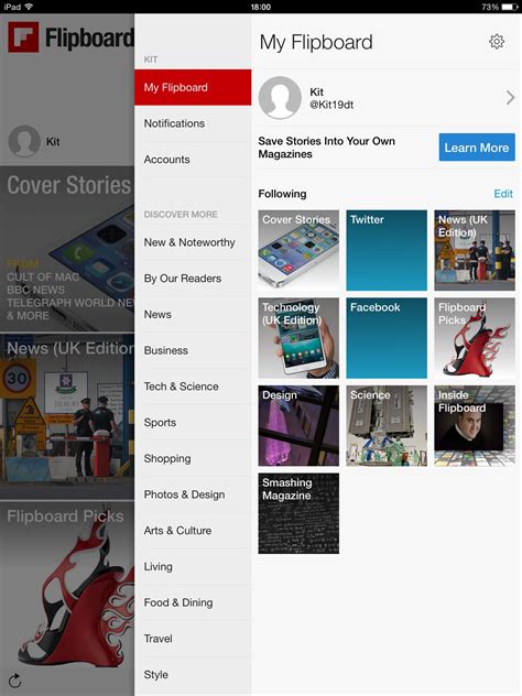 Flipboard, sidebar, menu, iPad | Twitter news, Flipboard, Ipad