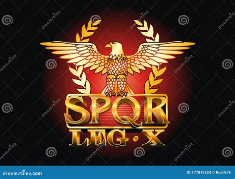 Symbole De Lempire Romain Avec Un Aigle Et Le Latin Spqr Labréviation