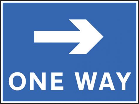One Way Right Traffic Sign Aluminium 600x450mm 7508