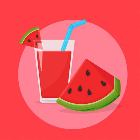 Premium Vector Watermelon Juice