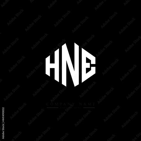 Hne Letter Logo Design With Polygon Shape Hne Polygon Logo Monogram