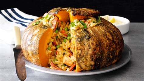 Pumpkin Stuffed With Chicken And Rice — George Hirsch Chef And