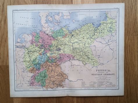1859 Prussia Original Antique Map 105 X 135 Inches Historical Wall