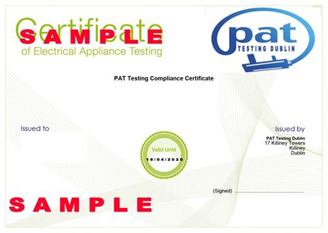 You are on page 1of 3. Kleurplaten: Pat Test Certificate Sample