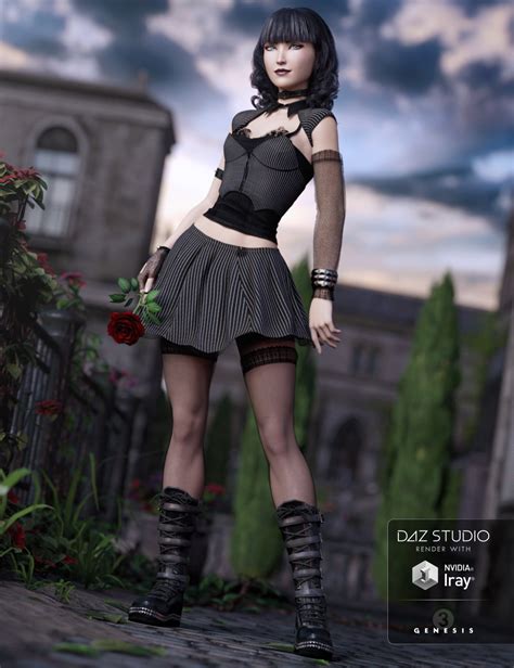 Goth Girl Outfit For Genesis 3 Females Daz 3d