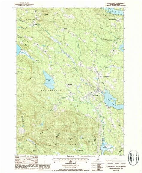 1987 Sanbornville Nh New Hampshire Usgs Topographic Map