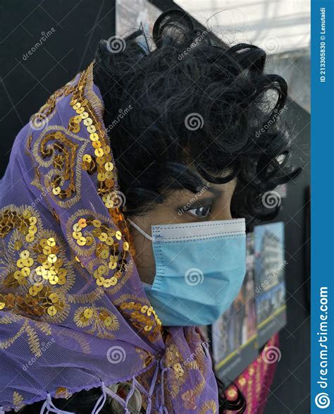 Gypsy Dummy Girl With Protective Mask Stock Photo Image Of