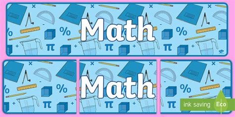 Math Banner Teacher Made Twinkl