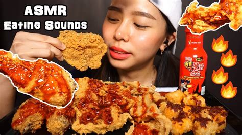 ASMR Nuclear Fire Fried Chicken Chicken Skin Extremely Crunchy