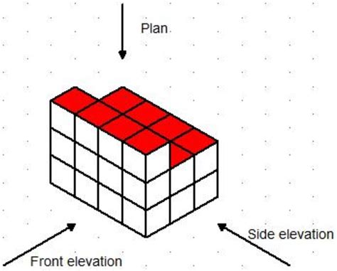 3d Shapes How To Draw The Plan Side And Front Elevations Of A 3d