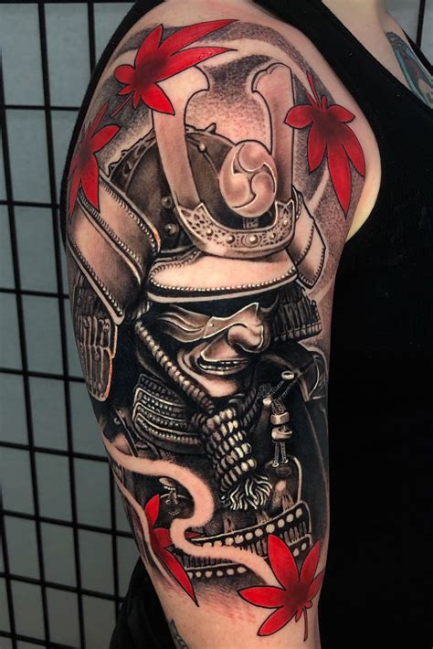 Tattoo Uploaded By Jon Mesa Samurai Mapleleaves Halfsleeve Japanese Tattoodo