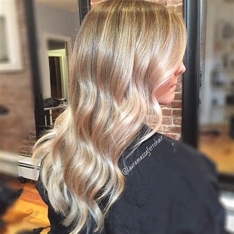 Honey Blonde And Pearl Blonde Balayage For Long Wavy Hair