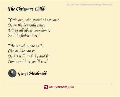 The Christmas Child Poem By George Macdonald
