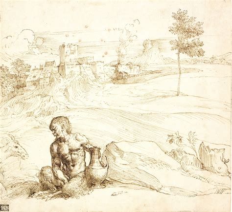 Attributed To Titian Landscape With A Satyr Ca 1500 Artsy