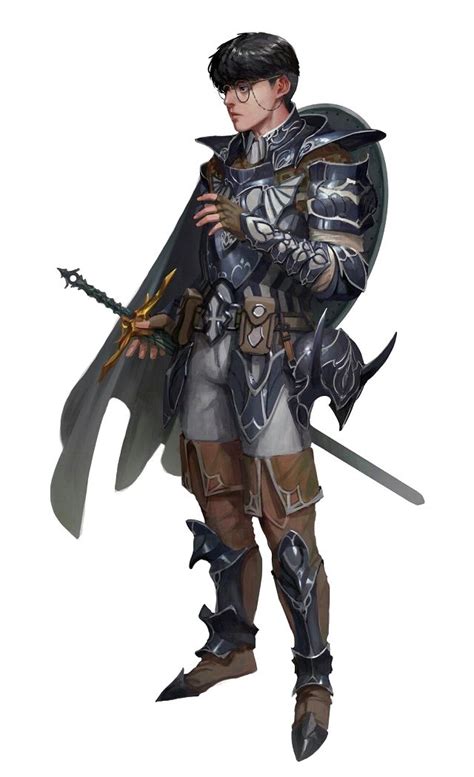 Male Human Sword And Shield Fighter Scholar With Glasses Pathfinder