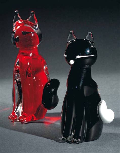Murano Glass Cat Sculptures Murano Glass Sculptures