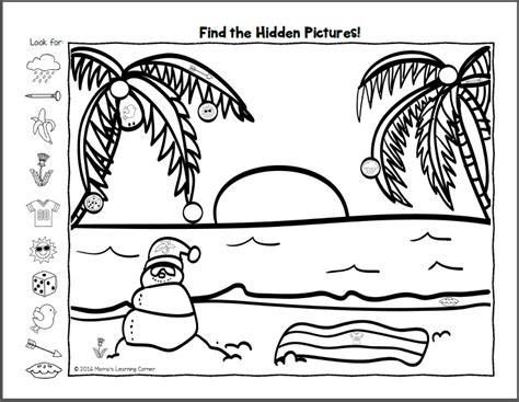 find  winter hidden picture worksheets mamas learning corner