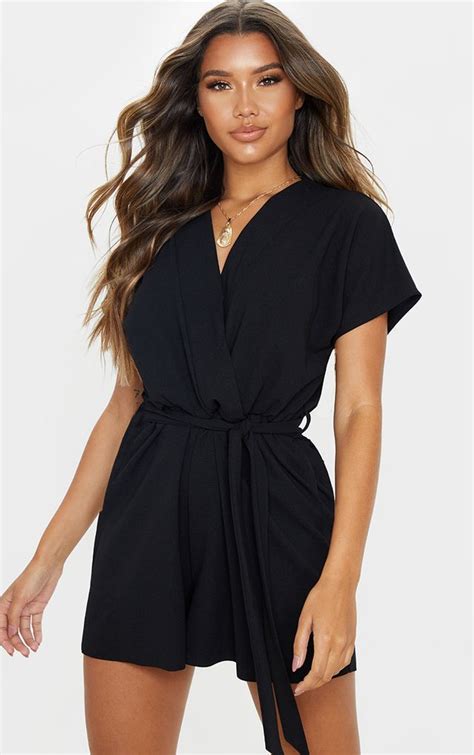 Playsuits Black Playsuits Womens Playsuits Black Playsuit Long Sleeve Playsuit Off The