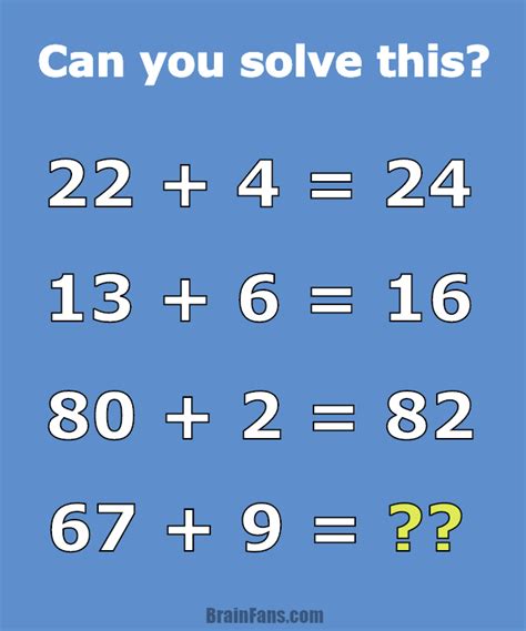 Brain Teaser Number And Math Puzzle Math Problem For Geniuses Can