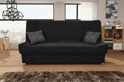 Natalia Sofa Bed in Black Fabric by Skyler Design