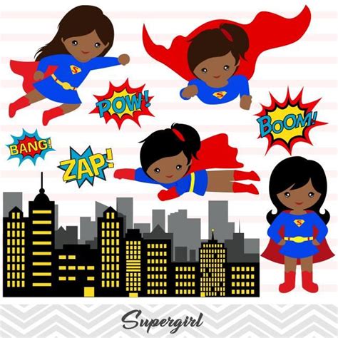 African American Super Woman Digital Clip Art Superman Clipart