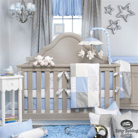 Check out our luxury crib bedding selection for the very best in unique or custom, handmade pieces from our bedding shops. Baby Boy Blue Grey Star Designer Quilt Luxury Crib Nursery ...
