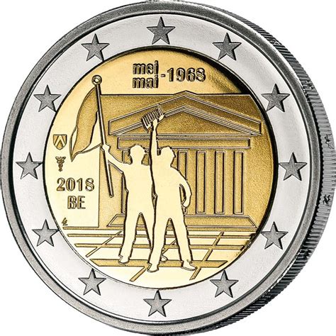 2 Euro Belgien 50 Jahre Maiaufstände 2018 Pp Belgien 2 Euro