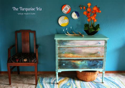 The Turquoise Iris ~ Furniture Art Before After Furniture Makeover