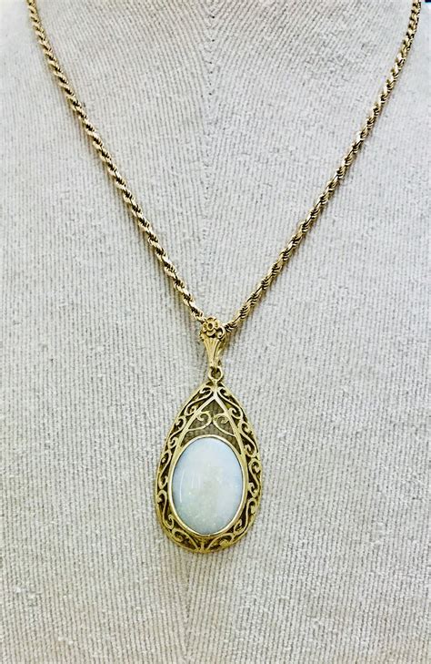 Beautiful Huge Vintage 9ct Gold Opal Necklace London 1983 Reserved