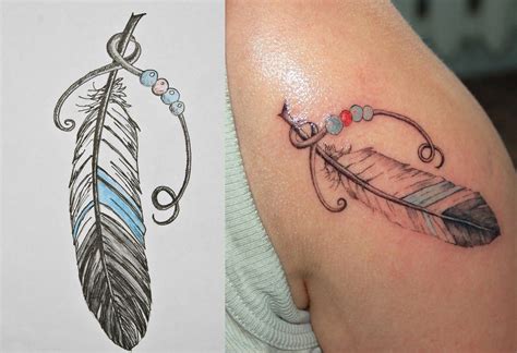 Beautiful Colourful Wrist Tattoo Feather Tattoo Colour Feather