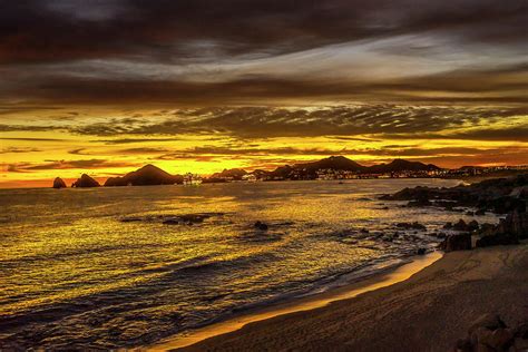 Sunset Beach Arch Central Cabo San Lucas Mexico Photograph By William Perry