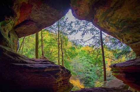 Rock House Window Hocking Hills State Park In Ohio Photograph By Ina