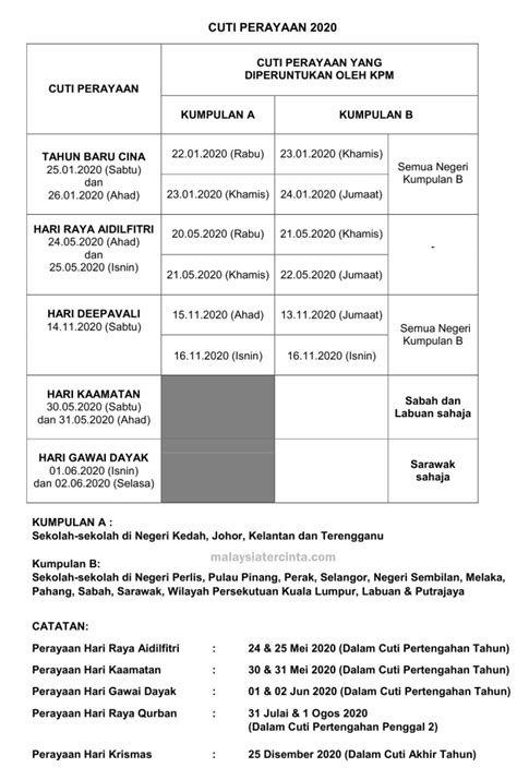 Untuk makluman anda, kini kalendar cuti umum dan cuti sekolah tahun 2019 di malaysia telah diumumkan. Takwim Penggal Persekolahan 2020