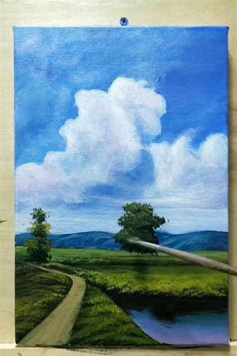 Country Road Landscape Acrylic Painting Video Landscape Painting