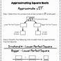 Estimating Square Roots Worksheets