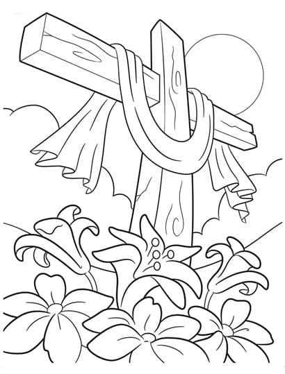Printable Easter Cross Coloring Page Free Printable Coloring Pages
