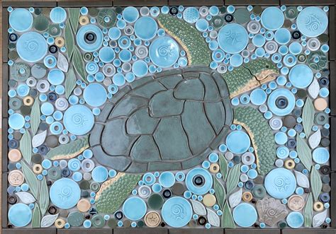 Big Sea Turtle Tile Art Projects Ceramic Tile Art Handmade Ceramics