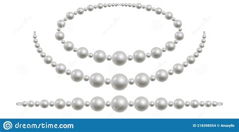 Pearl Necklace Isolated White Pearl Beads For Jewelry Design Precious