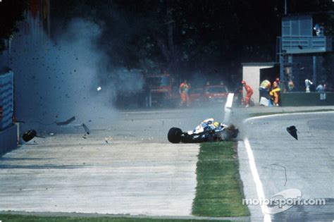 The Fatal Crash Of Ayrton Senna At Tamburello At San Marino Gp