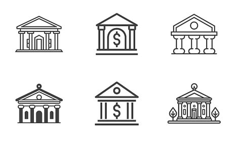 Premium Vector Bank Line Icon Set Outline Illustration Of Bank Vector