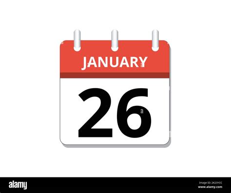 January 26th Calendar Icon Vector Concept Of Schedule Business And