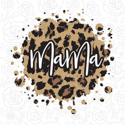 Retro Design Mom PNG Design Leopard Mama Png File For Sublimation Printable Cheetah Mom