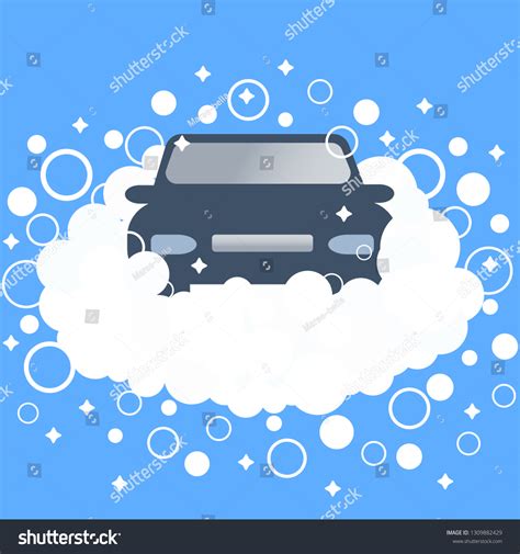 Car Wash Bubbles Flat Design Stock Vector Royalty Free 1309882429